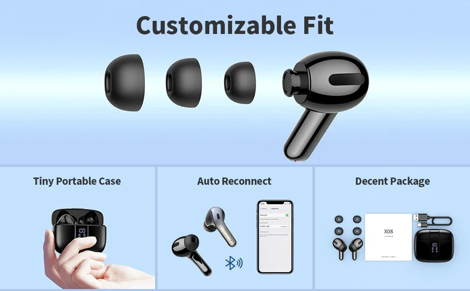 Best Funlarto Wireless Earbuds Bluetooth 5.3 - 50H Playtime Waterproof Earbuds