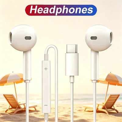 Wired Earbuds – 3.5mm & Type-C HiFi Stereo Headphones with Mic