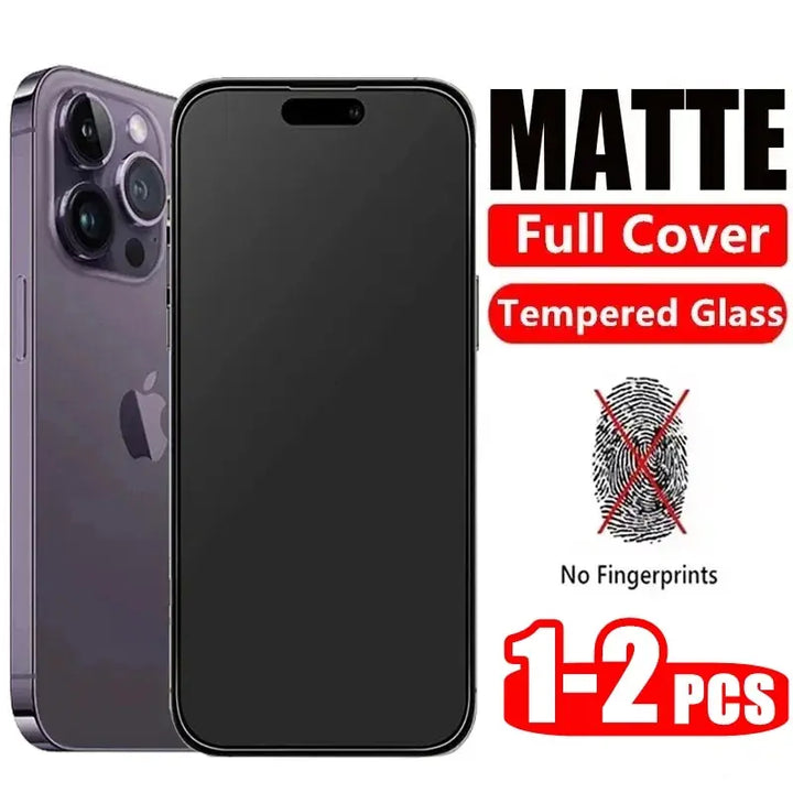 SFHOMIE Matte Tempered Glass iPhone Screen Protector | Frosted Anti-Fingerprint Film iPhone 15–11