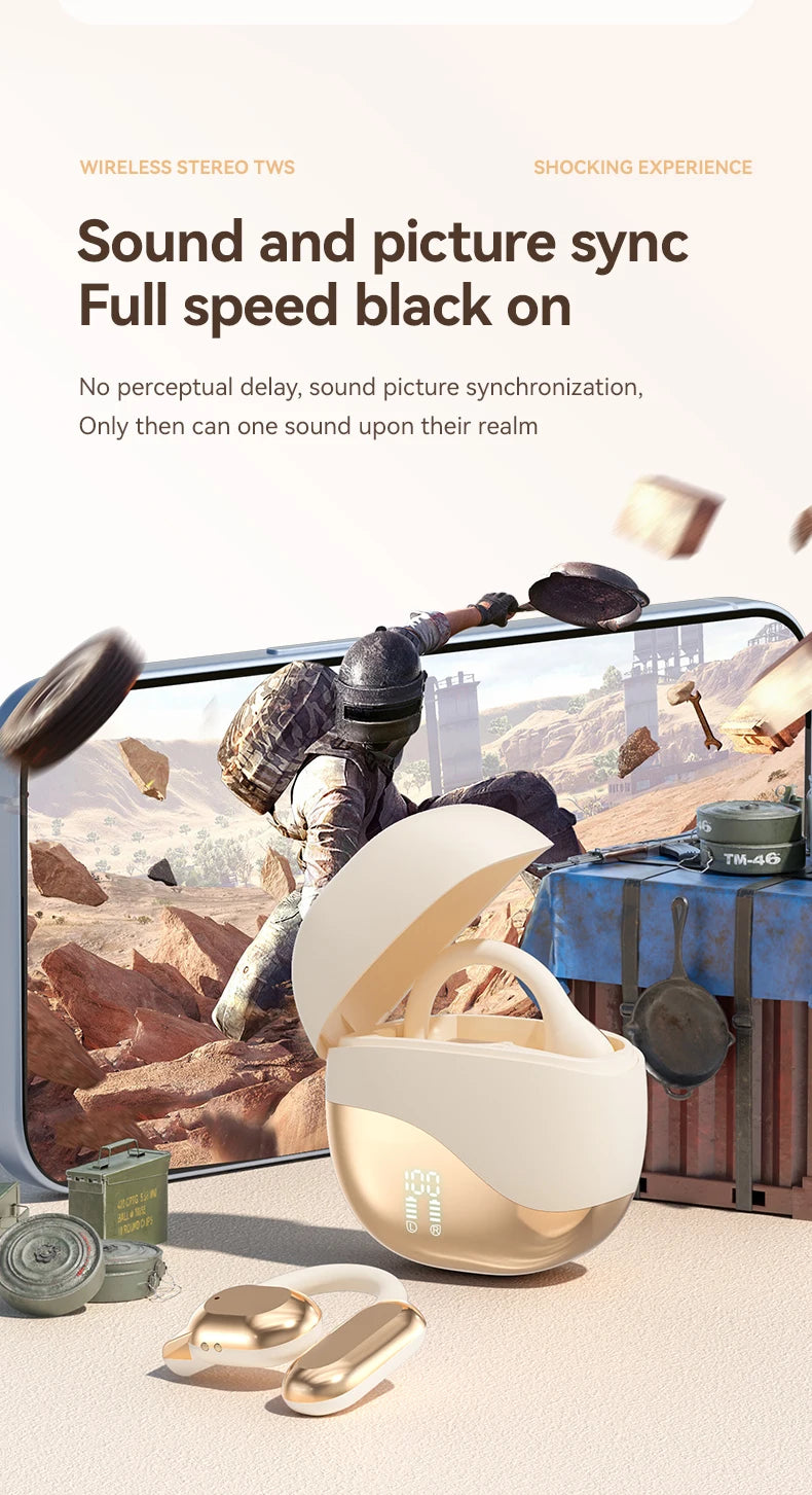 Bluetooth 5.3 Open-Ear Earphones with Active Noise Cancellation
