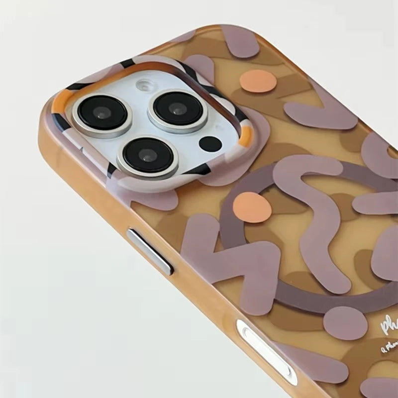 Geometric Graffiti iPhone 13-17 MagSafe Case | Style & Protection