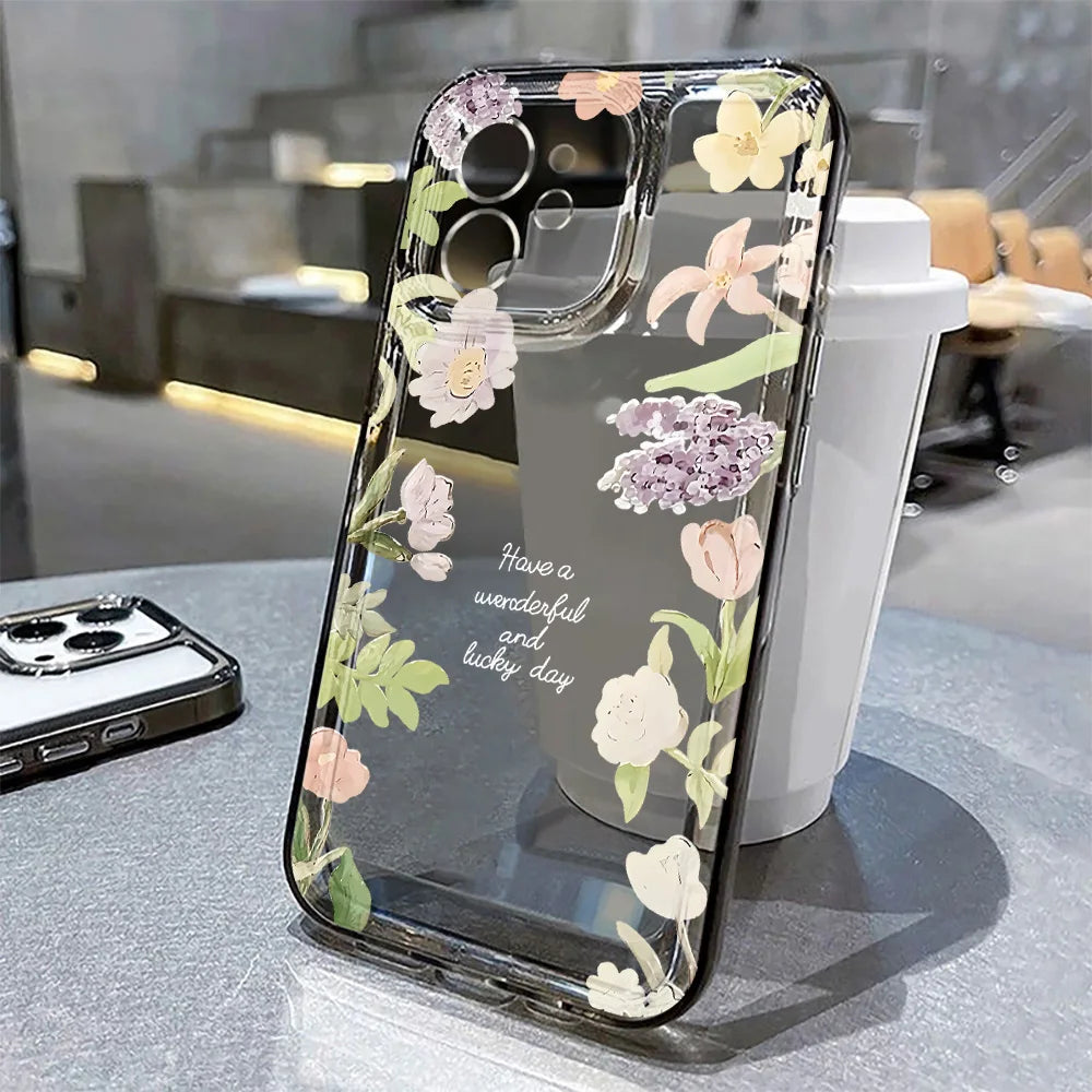 Clear Flower Case iPhone 17, 16, 15, 14, 13