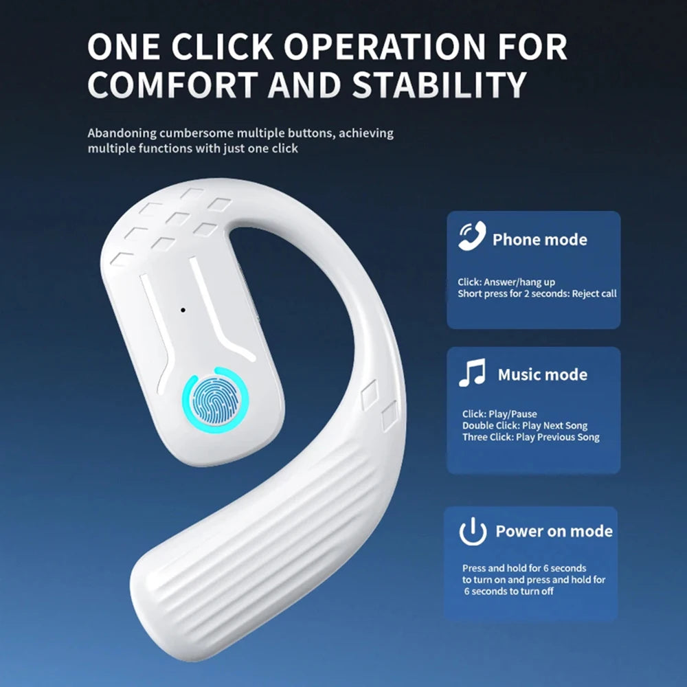 AideeMaster Wireless Ear Hook Headset for Business Calls or Music