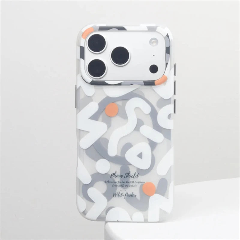Geometric Graffiti iPhone 13-17 MagSafe Case | Style & Protection