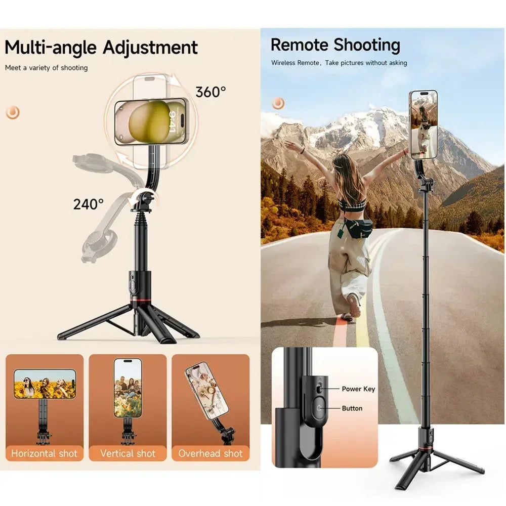 Magsafe Selfie Stick Tripod L20 | Magnetic Mount & Bluetooth Remote