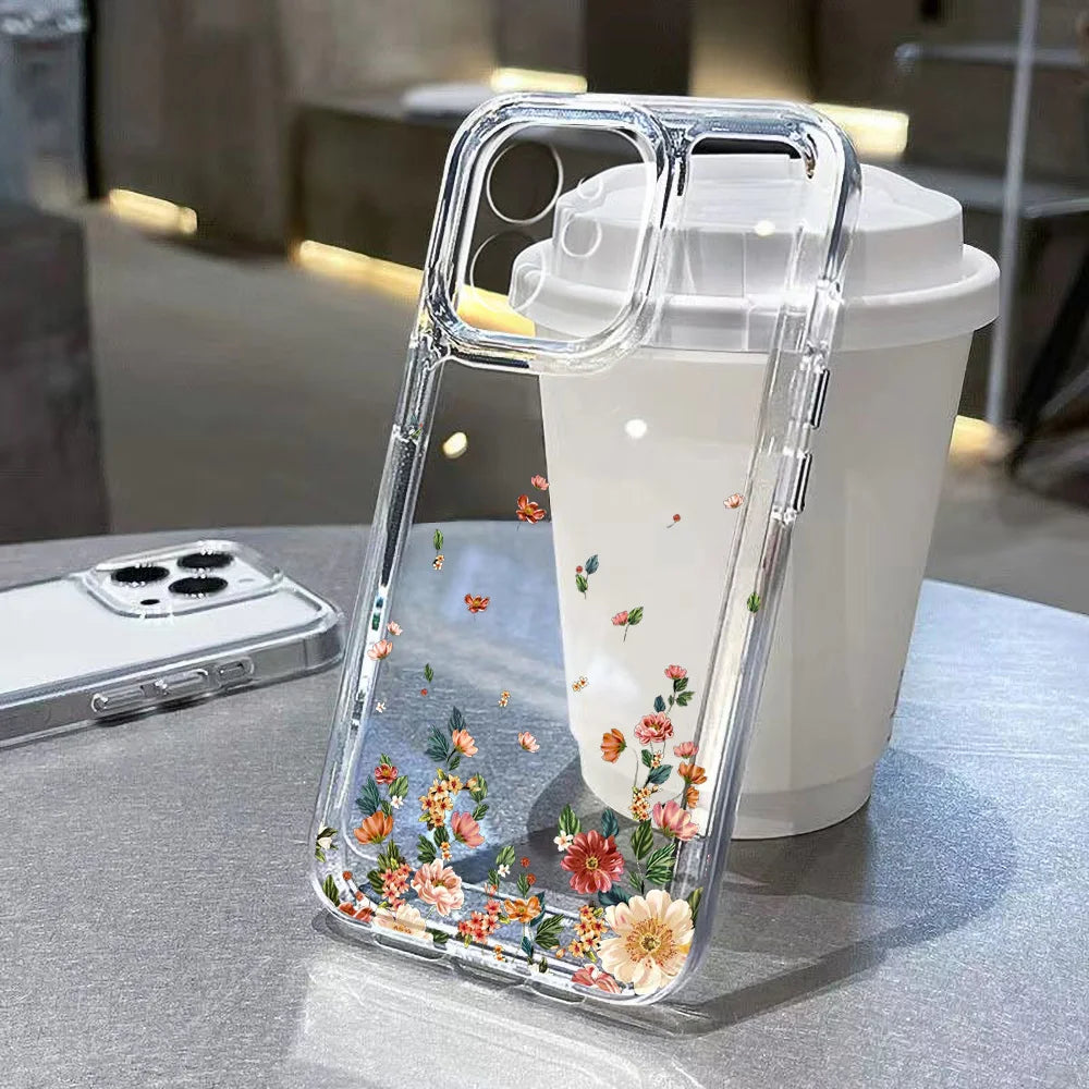 Clear Flower Case iPhone 17, 16, 15, 14, 13