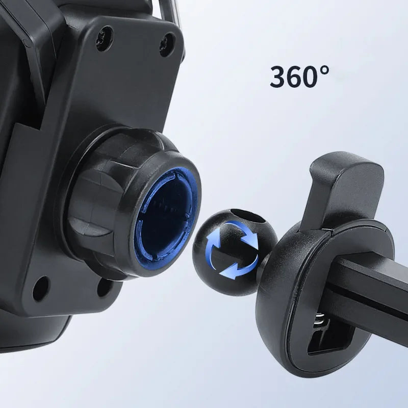 Racing Car Phone Holder – Carbon Fiber Air Vent Mount Auto-Adjust 360° Rotate