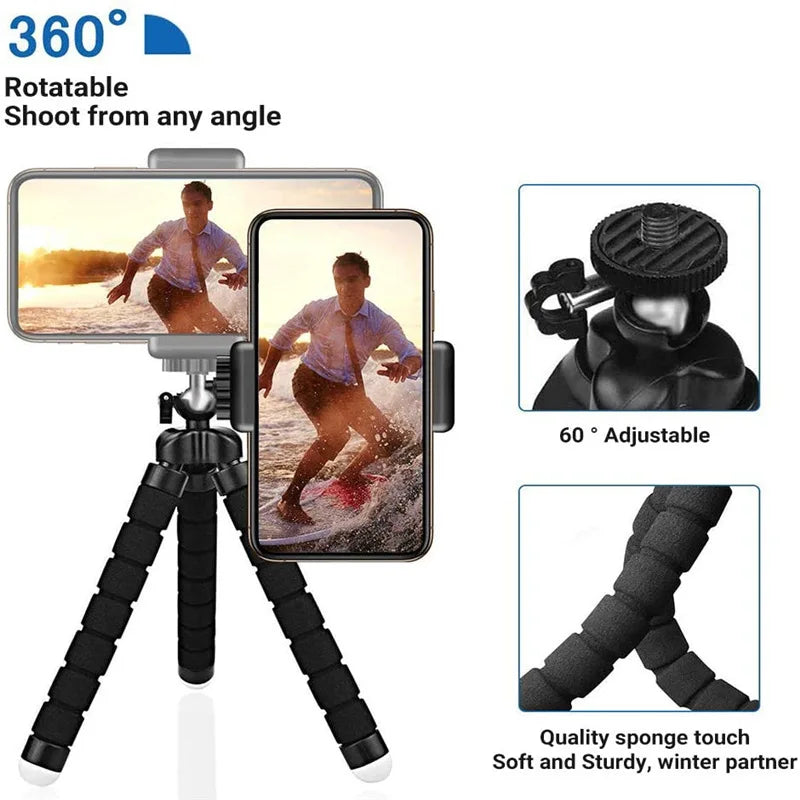 VIKEFON Mini Octopus Tripod – Flexible Phone & Camera Holder