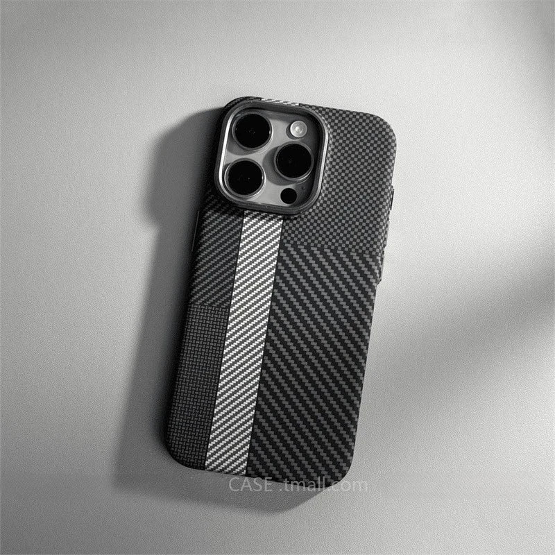 Carbon Fiber MagSafe Case for iPhone 15/16/17 Pro Max – Camera Lens Protection