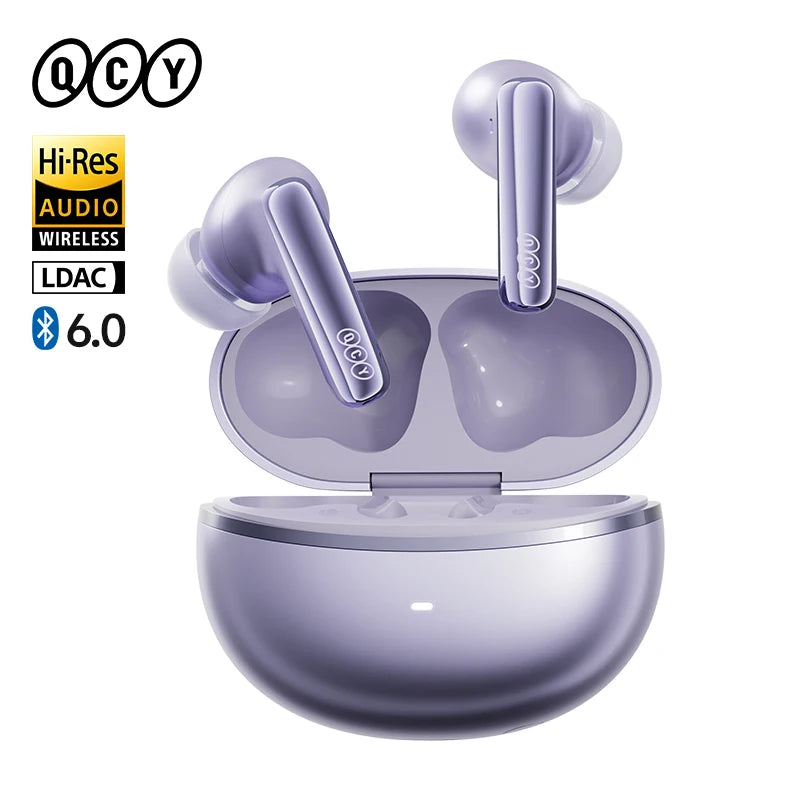 QCY MeloBuds N70 Bluetooth 6.0 ANC Earbuds | LDAC Hi-Res | 6-Mic | 50H | Wireless Charging