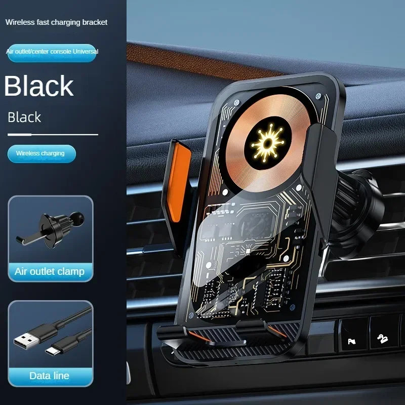 Transparent Wireless Charging Car Phone Holder | Air Vent Mount Universal Navigation Bracket