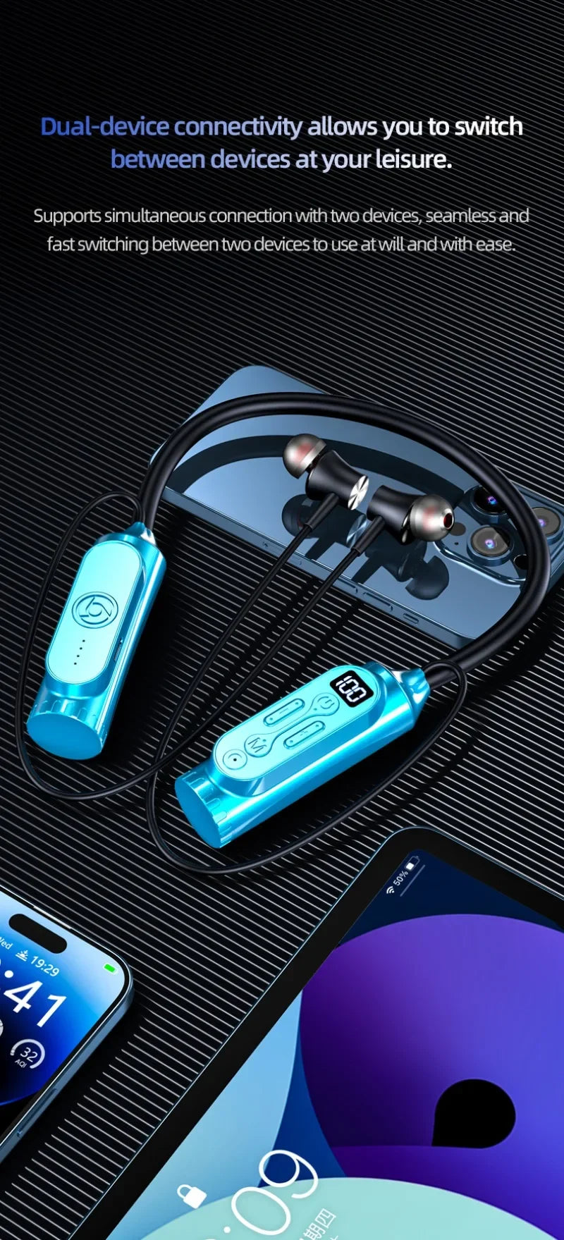 Luxuglow Bluetooth Earphones with Power Bank - Long Battery Life