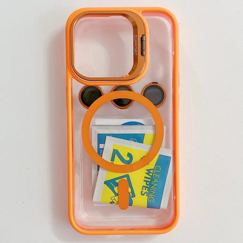 MagSafe Glass Lens Protector Case iPhone 17 16 15 14 13 12 11 Pro Max Magnetic Shockproof Clear Cover