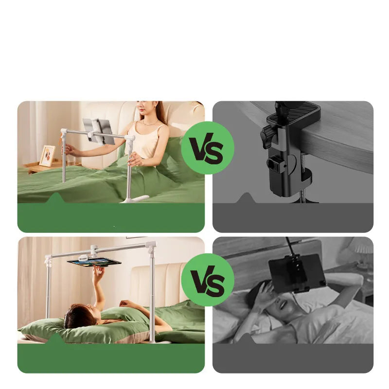 CT13 Aluminum Bed Tablet Phone Holder – Lazy Bracket Telescopic Folding Stand