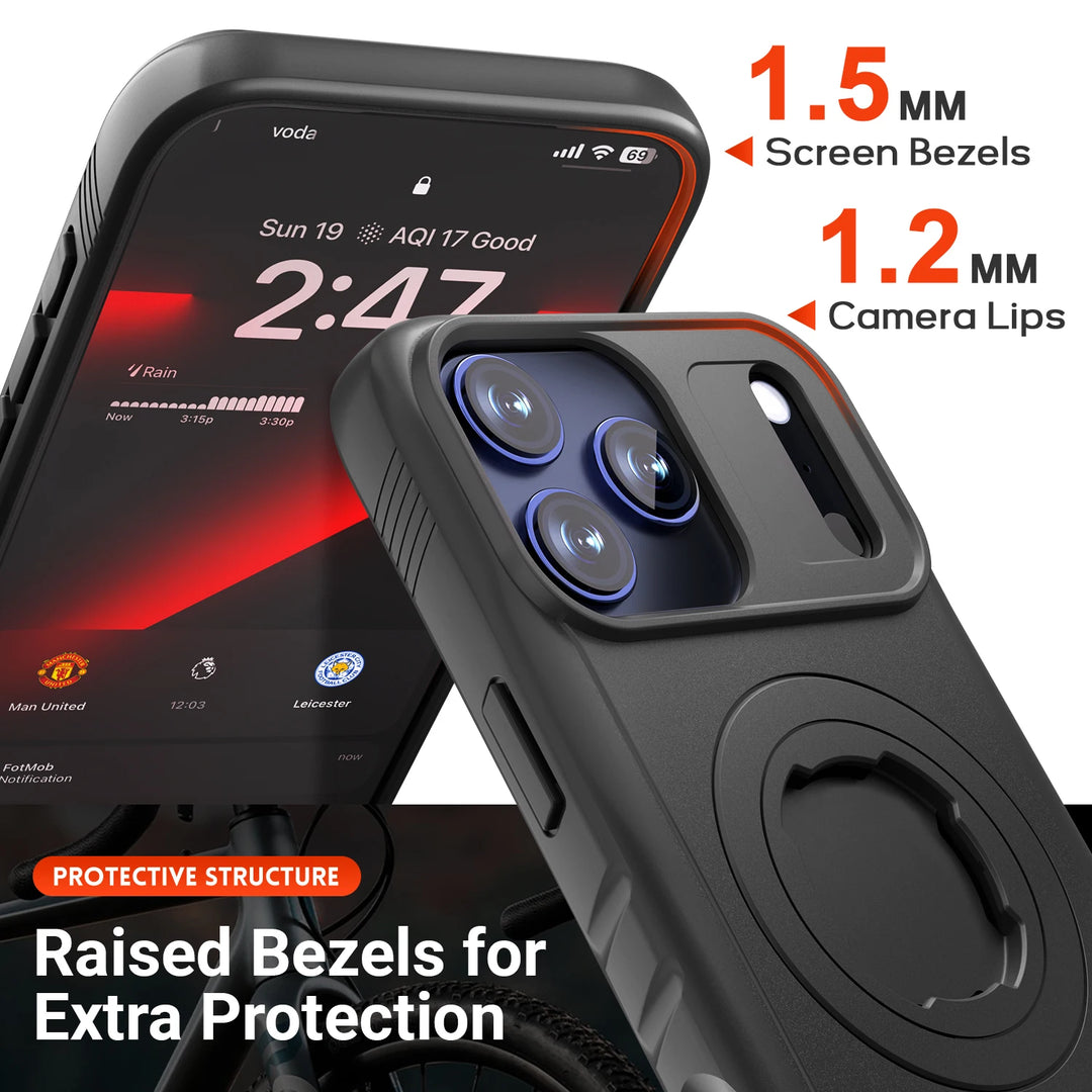 Motorcycle Bike Mount Case for iPhone 14/15/16/17 Pro Max – Magnetic Lock-in