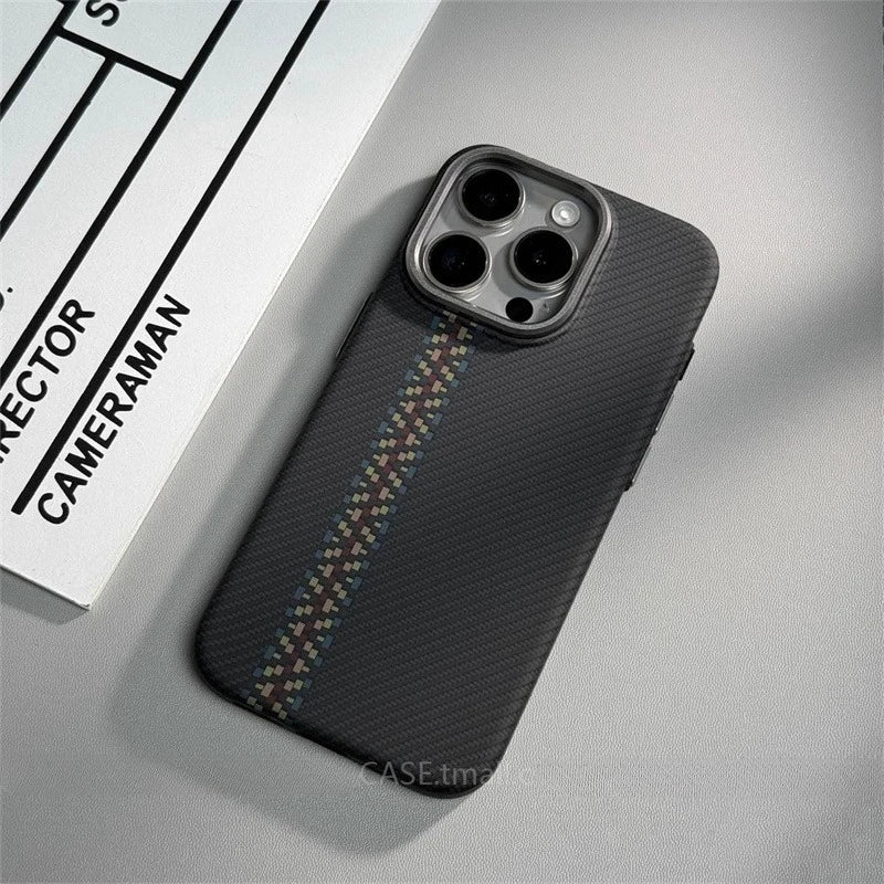 Carbon Fiber MagSafe Case for iPhone 15/16/17 Pro Max – Camera Lens Protection