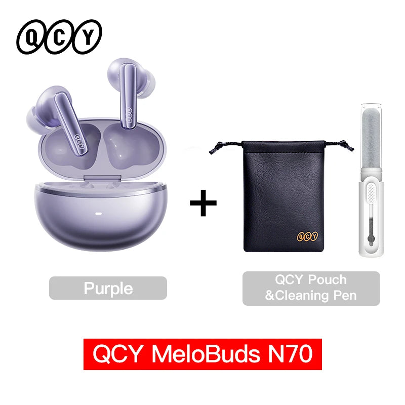 QCY MeloBuds N70 Bluetooth 6.0 ANC Earbuds | LDAC Hi-Res | 6-Mic | 50H | Wireless Charging