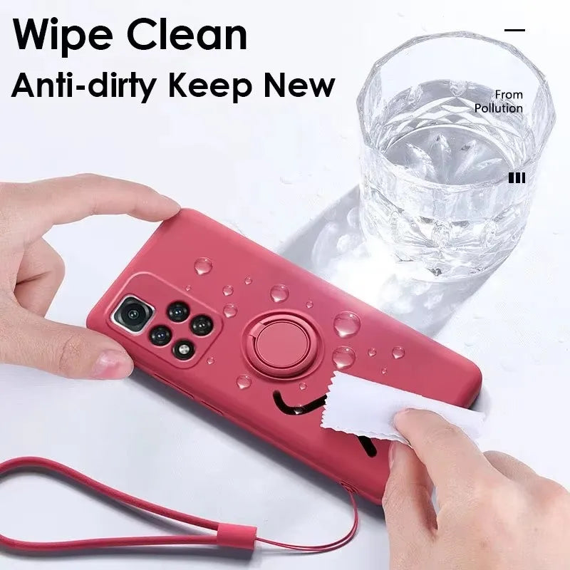 Liquid Silicone Magnetic Case Kickstand Xiaomi Redmi Note