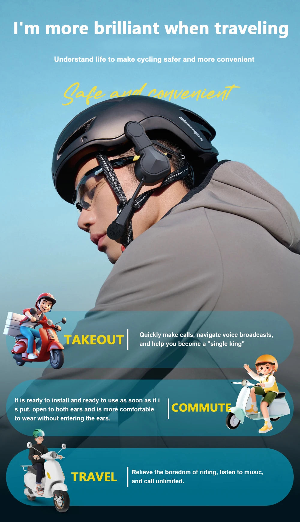 VELEV BT9 Helmet Bluetooth Headset for Motorcyclists | Waterproof 23H Talk Time