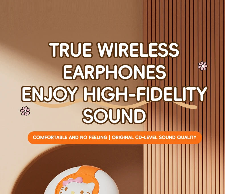 Hello Kitty Bluetooth 5.2 Wireless Earbuds, Waterproof, Affordable