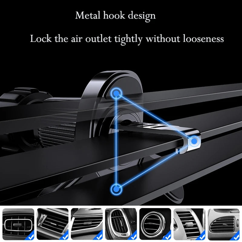 Magnetic Car Vent Phone Holder – 360° Rotation Mount