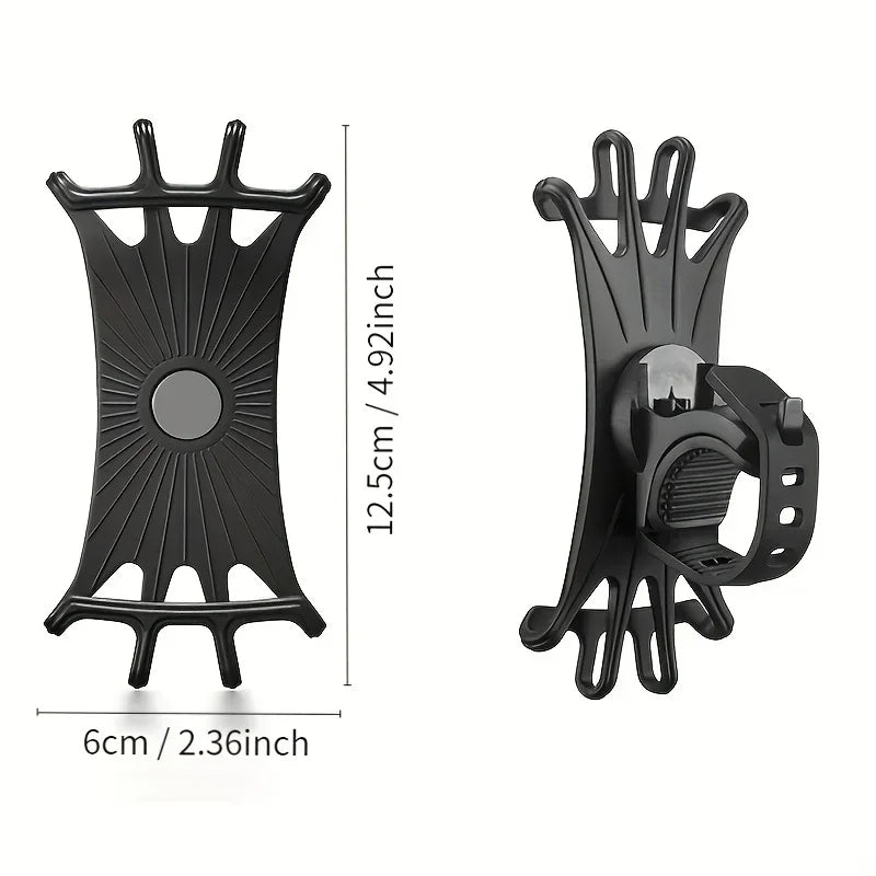 360° Rotatable Silicone Bike Phone Holder | Pull-Type Safe Mount | Universal Cycling Motorcycle Stand