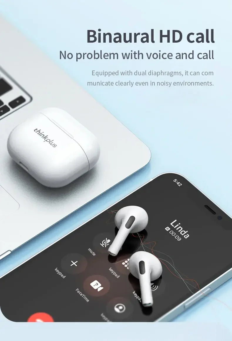 Lenovo LP40 Bluetooth Earbuds - IPX4 Waterproof Gaming Earphones