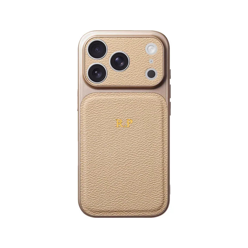 Custom Initial Letter Leather Case for iPhone 17 16 15 — luxury leather case for iPhone