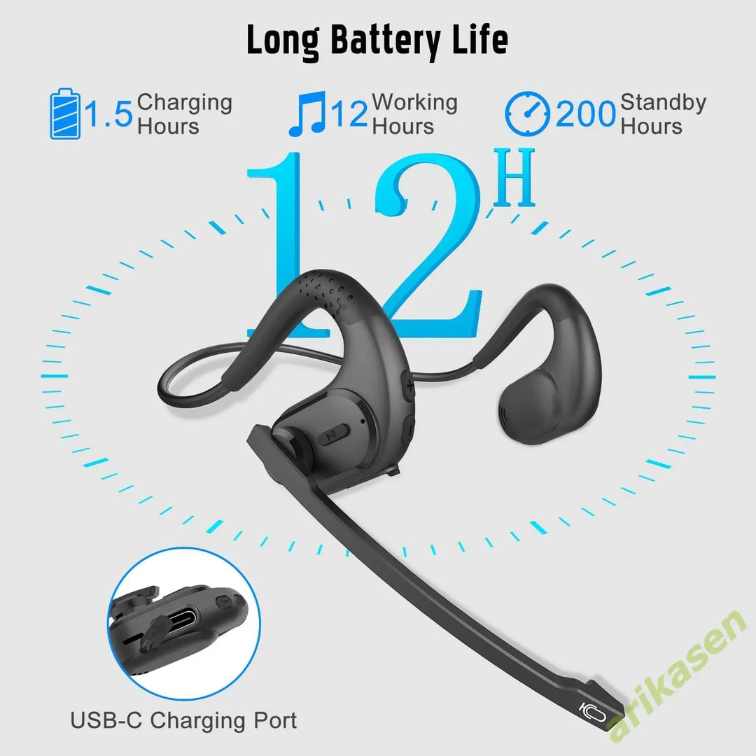 Arikasen Bluetooth 5.3 Headphones with Detachable Mic — bluetooth headphones