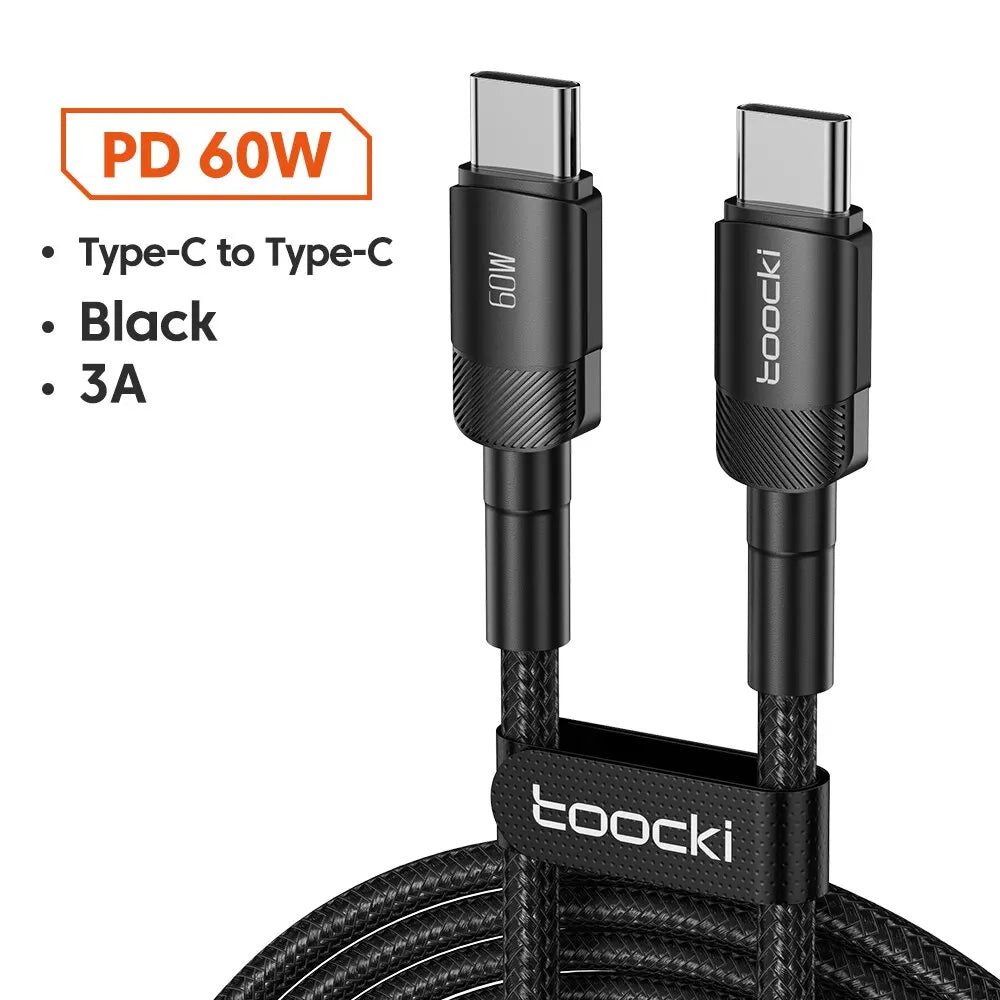 Toocki 6A USB-C Fast Charging Cable | 100W PD Braided Cord iPhone 15 Huawei Realme Oppo OnePlus