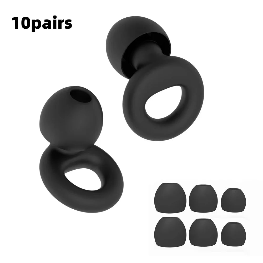 Silicone Earplugs 4 Sizes Hypoallergenic Reusable Noise Reducing