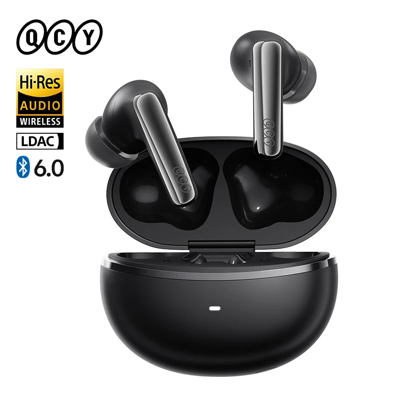 QCY MeloBuds N70 Bluetooth 6.0 ANC Earbuds | LDAC Hi-Res | 6-Mic | 50H | Wireless Charging