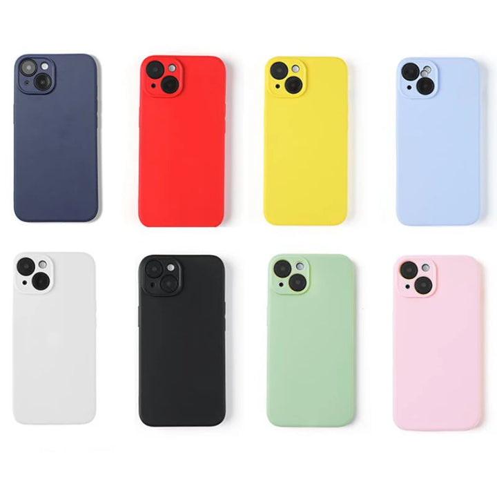 iPhone 15, 14, 13 Pro Max Candy Color Silicone Case - Soft Square Edge Cover