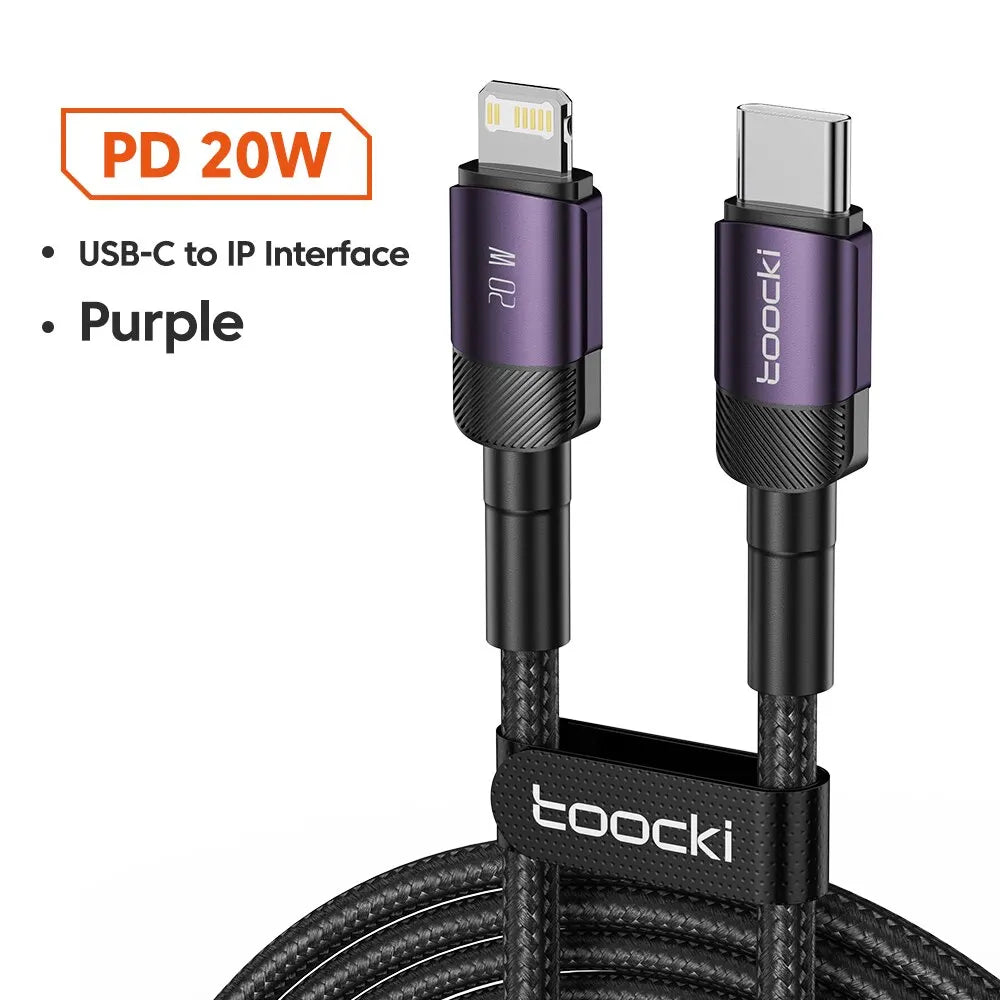 Toocki 6A USB-C Fast Charging Cable | 100W PD Braided Cord iPhone 15 Huawei Realme Oppo OnePlus