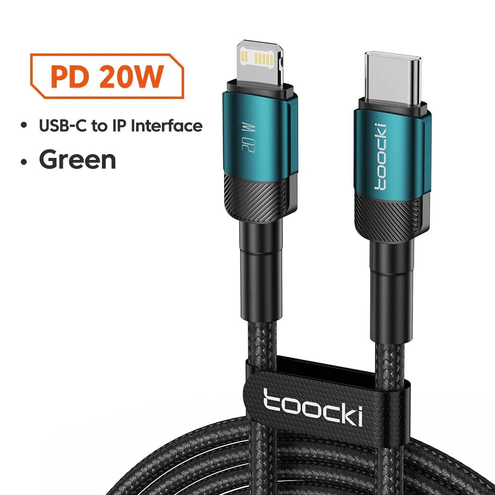 Toocki 6A USB-C Fast Charging Cable | 100W PD Braided Cord iPhone 15 Huawei Realme Oppo OnePlus