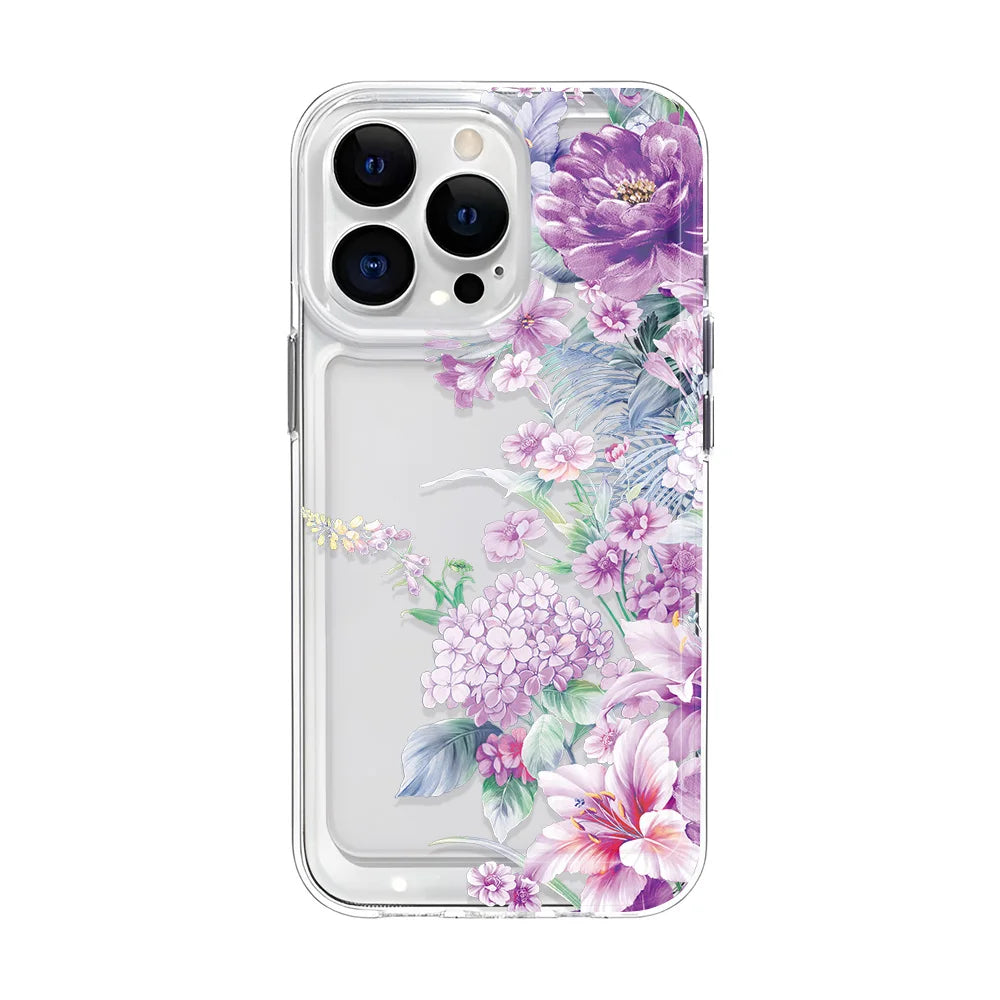Floral Clear iPhone Case - Shockproof Silicone Bumper for iPhone