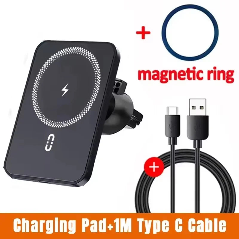 VIKEFON MagSafe Wireless Car Charger – 15W Air Vent Phone Holder Mount