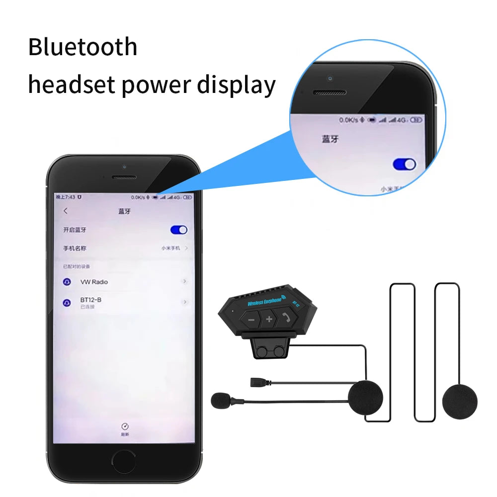 Motorcycle Helmet Bluetooth Headset