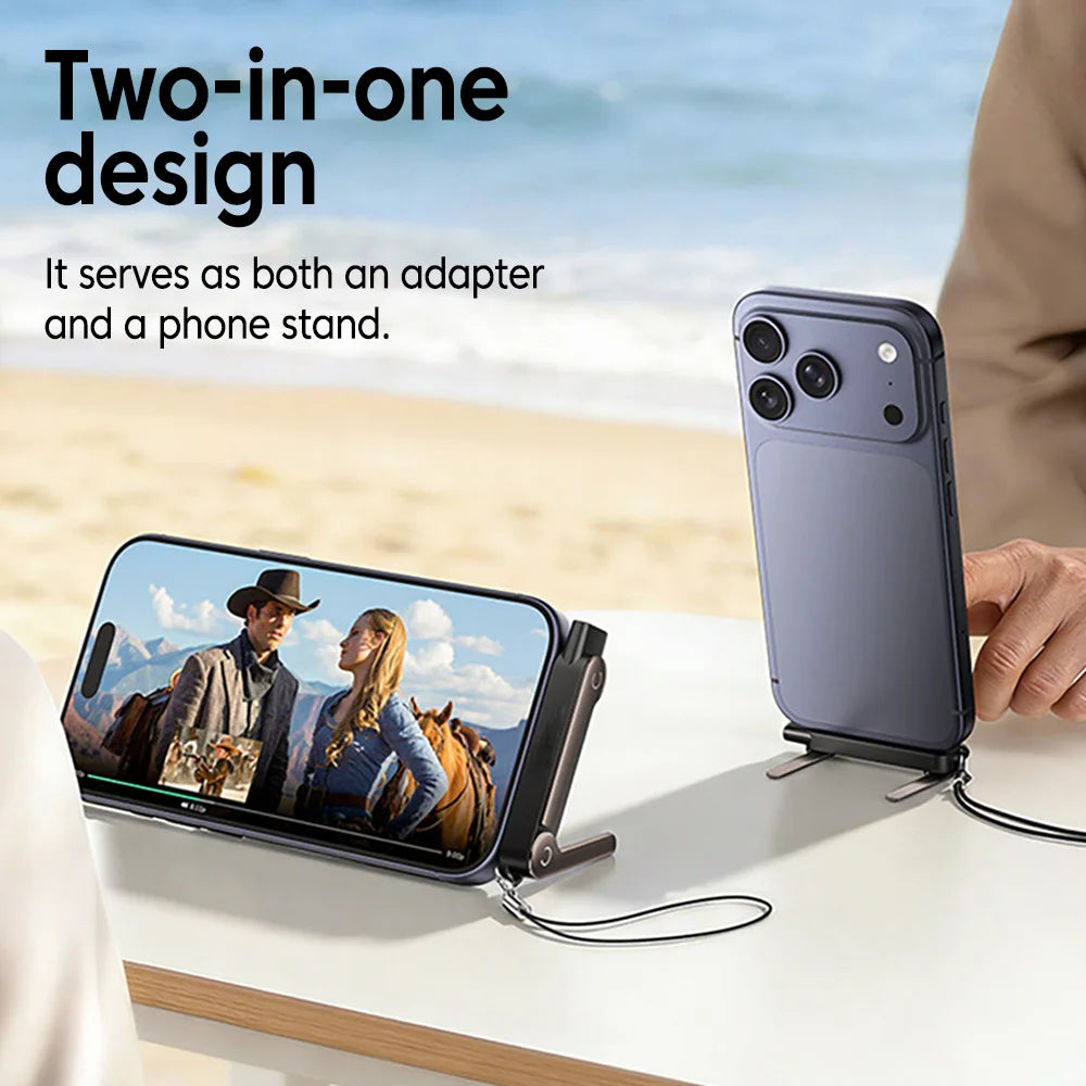 240W USB-C Adapter, Male to Female OTG with Foldable Stand