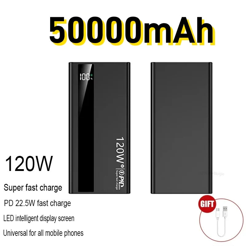 120W Fast Charging Power Bank, 500000mAh Portable Power Bank For All Devices — 120w power bank