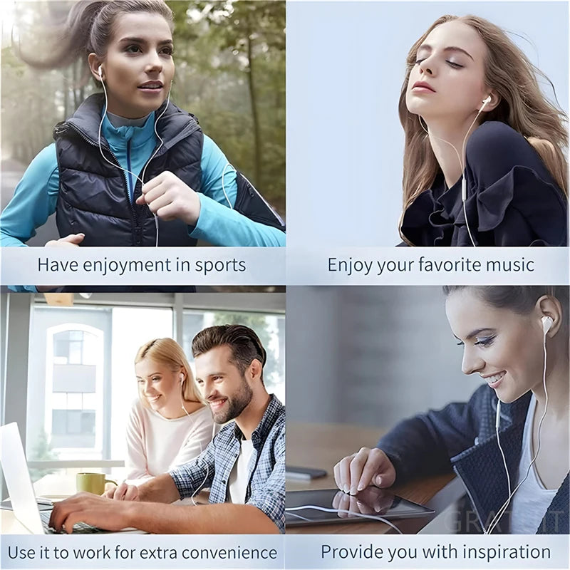 Wired Earbuds – 3.5mm & Type-C HiFi Stereo Headphones with Mic