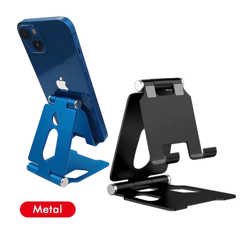 TOKOHANSUN Aluminum Phone Stand – Foldable Desktop Holder for iPhone & All