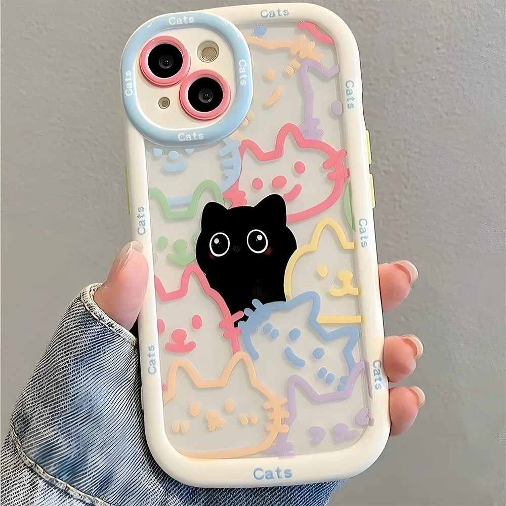 Cute Cat iPhone 7-17 Pro Max Case | Soft Cartoon Design | JEFF's Favorite Picks