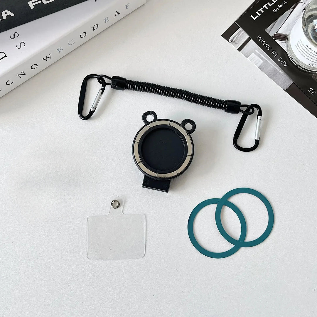 MagSafe Clip Belt Phone Holder | Metal Hook & Spring Tether for iPhone