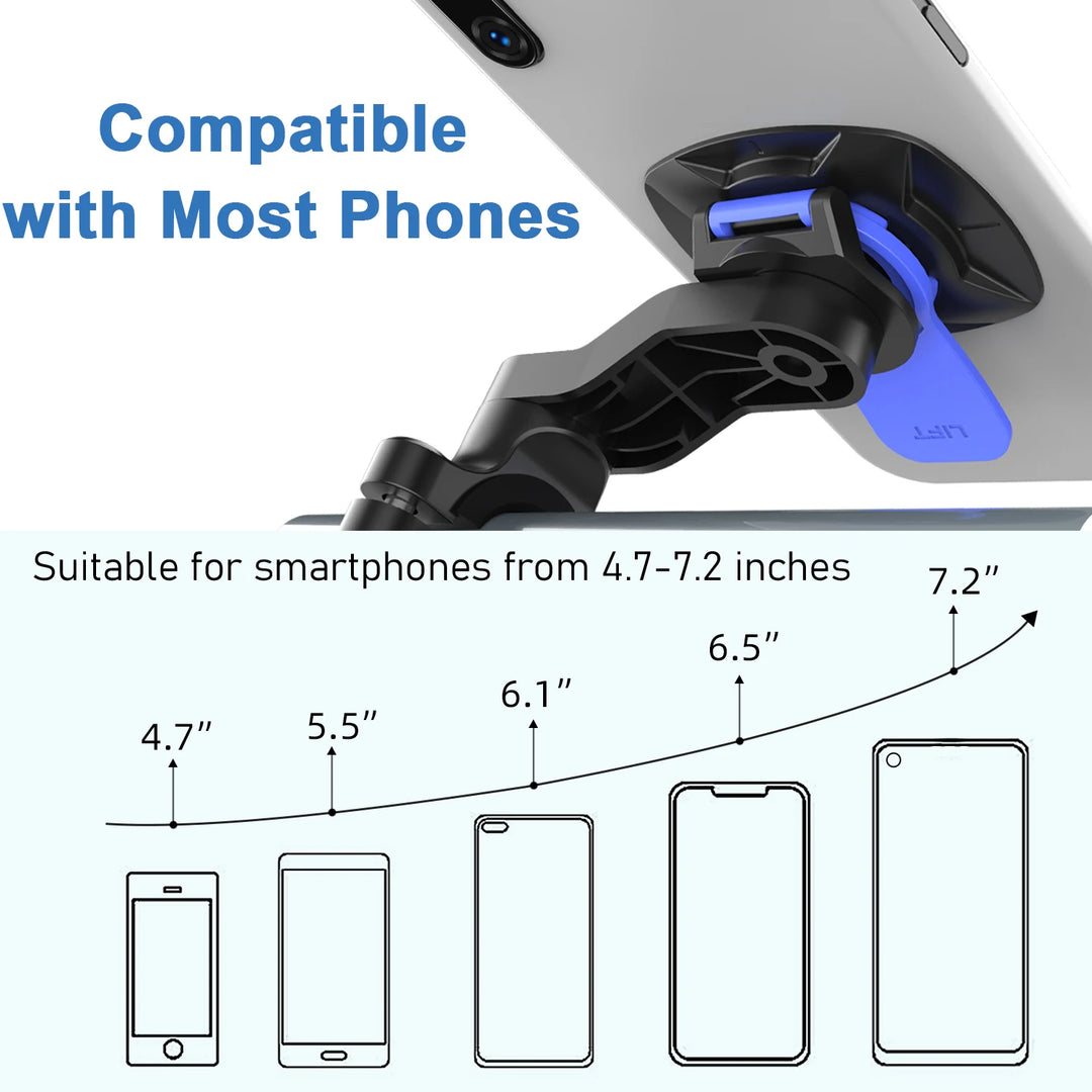 Universal Bike Phone Holder Mount | 360° Rotatable MTB Road Bike Motorcycle | 4.7–7.2 inch