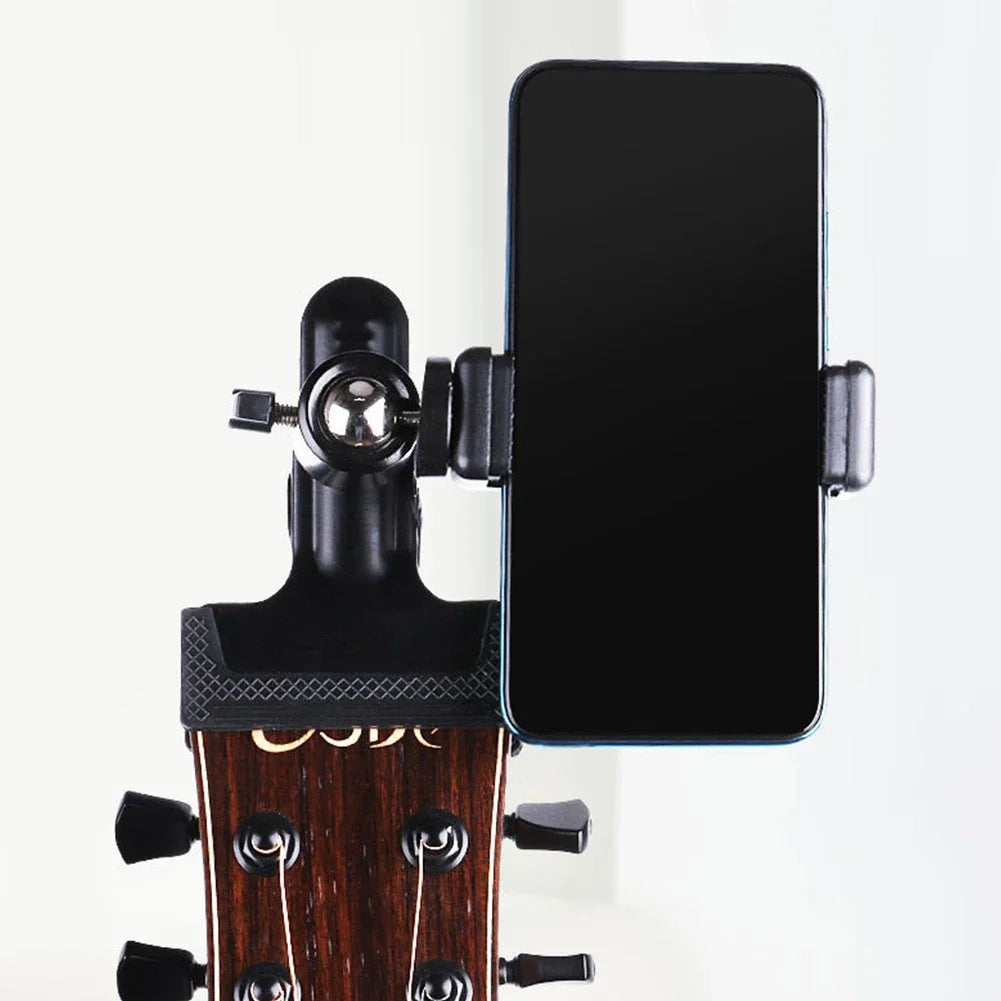 Hands-Free Recording for Musicians - Guitar Headstock Phone Holder