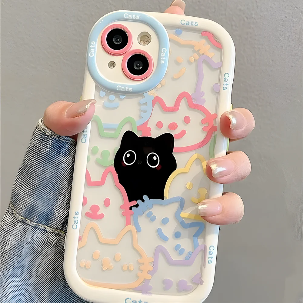 Cute Cat iPhone 7-17 Pro Max Case | Soft Cartoon Design | JEFF's Favorite Picks