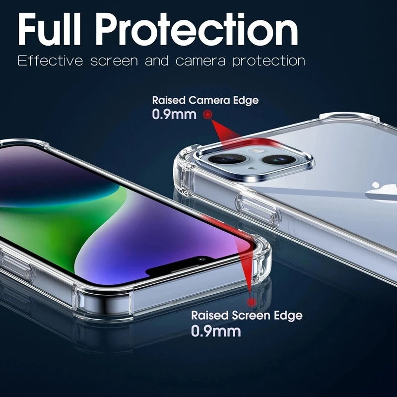 Shockproof Clear Silicone iPhone Case | Protect Your iPhone 7-15 Pro Max