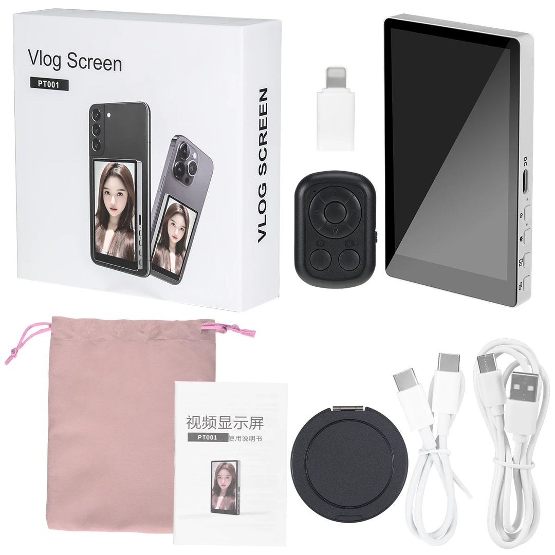 Wireless Lavalier Mic & Magnetic Monitor Kit for Smartphone Vlogging