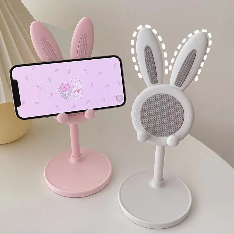 Cute Rabbit Desktop Phone Stand | Height Adjustable Tablet Holder | Ergonomic Desk Accessory